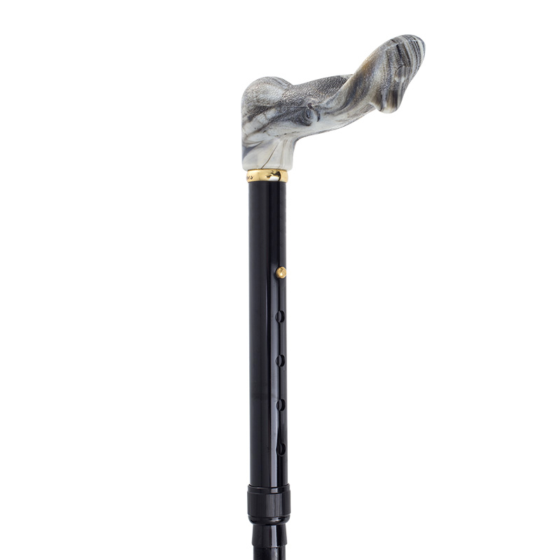 right-handed-adjustable-folding-black-orthopaedic-marble-handle-walking-cane